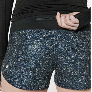 Lululemon Speed Up Short *2.5" Speckled Foil White Blue / Black Swift Size 8
